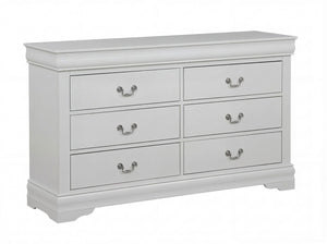 English Elm 1Pc Louis Philippe Solid Wood Six Drawer Dresser Soft Close Greige Bedroom Storage B011P519675