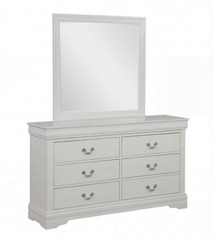 English Elm 1Pc Louis Philippe Solid Wood Six Drawer Dresser Soft Close Greige Bedroom Storage B011P519675
