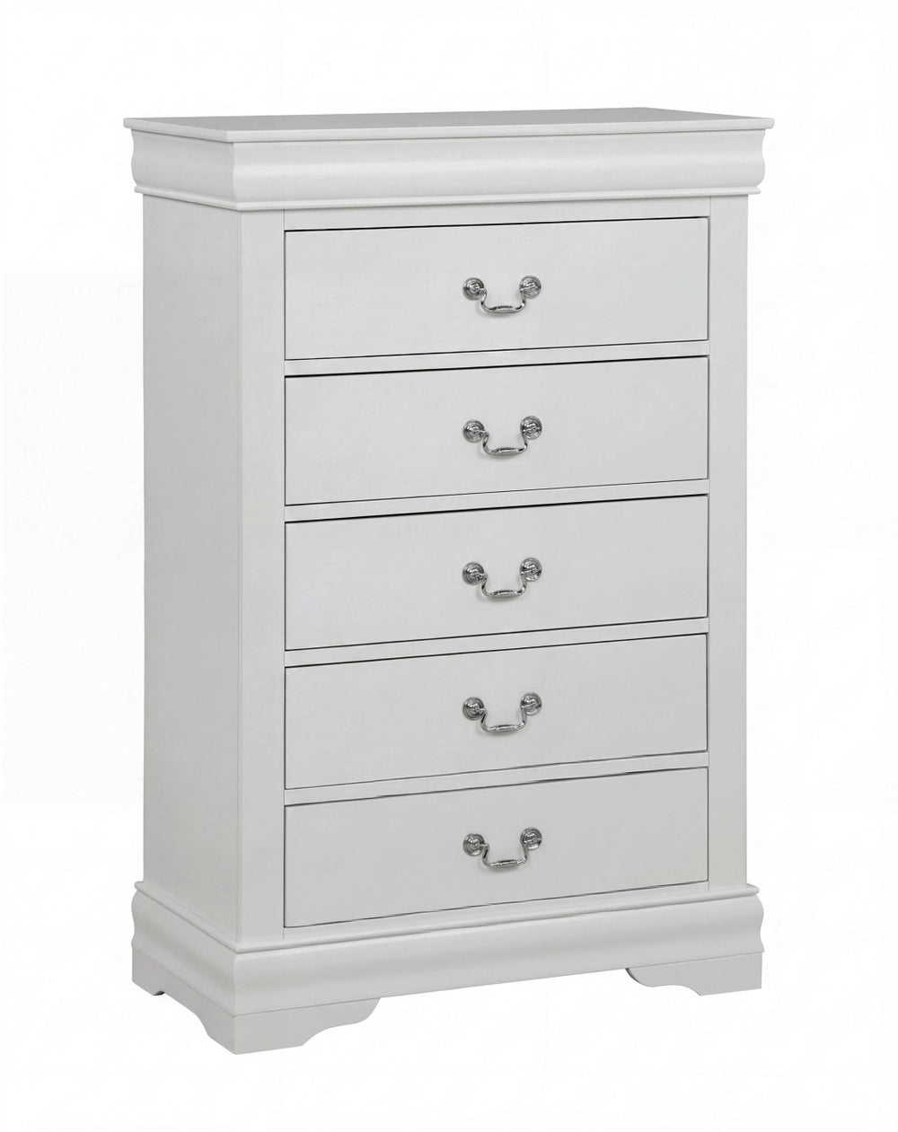 English Elm 1pc Solid Wood Five Drawer Chest Louis Philippe Style Soft Close Greige Bedroom Storage B011P519676