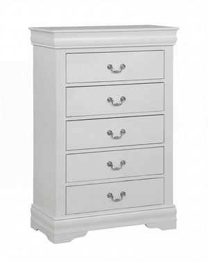 English Elm 1pc Solid Wood Five Drawer Chest Louis Philippe Style Soft Close Greige Bedroom Storage B011P519676