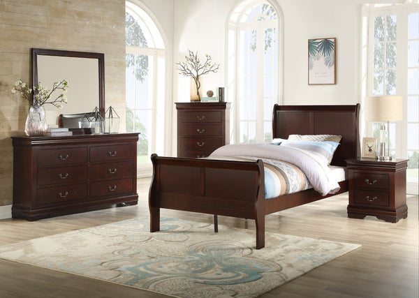 English Elm 1Pc Six Drawer Solid Wood Dresser Cherry Finish Louis Philippe Bedroom Storage B011P519677