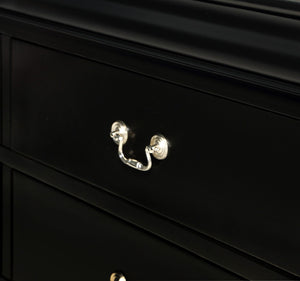 English Elm 1Pc Six Drawer Solid Wood Dresser Louis Philippe Molded Black Finish Bedroom Storage B011P519678