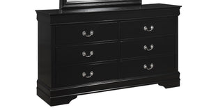 English Elm 1Pc Six Drawer Solid Wood Dresser Louis Philippe Molded Black Finish Bedroom Storage B011P519678