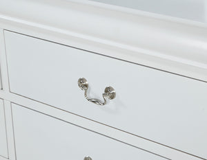 English Elm 1Pc White Solid Wood Six Drawer Dresser Louis Philippe Style Soft Close Bedroom Storage B011P519679