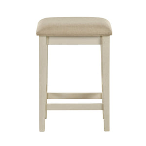 English Elm Modern Farmhouse Counter Height Dining Set with Usb Charging Ports and Upholstered Stools B011P522881