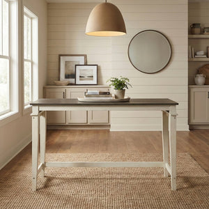English Elm Modern Farmhouse Counter Height Dining Set with Usb Charging Ports and Upholstered Stools B011P522881