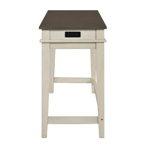 English Elm Modern Farmhouse Counter Height Dining Set with Usb Charging Ports and Upholstered Stools B011P522881