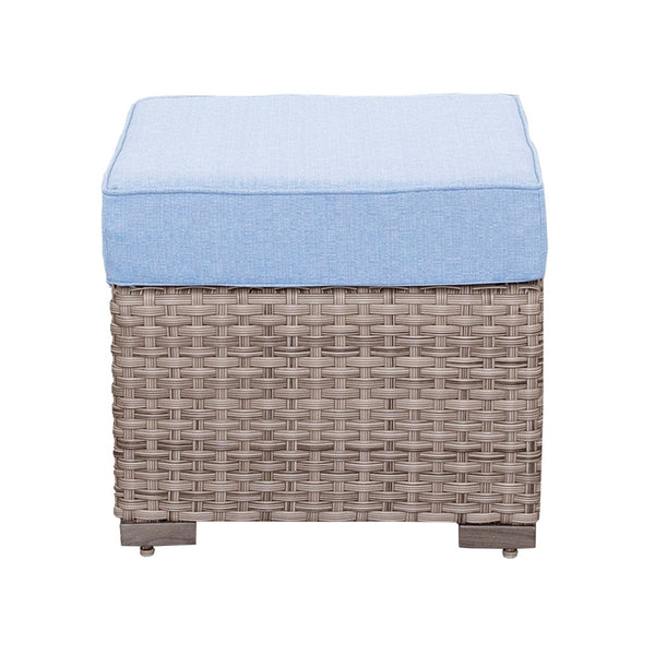 English Elm Elegant Resort Style Wicker Patio Sectional with Ottomans and Convertible Height Table B011P522882