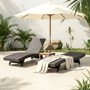 English Elm Luxury Resin Wicker Outdoor Chaise Lounges Set of 2 Poolside Reclining Patio Seating Espresso B011P526018