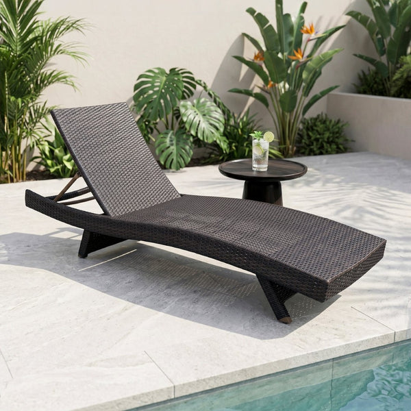 English Elm Luxury Resin Wicker Outdoor Chaise Lounges Set of 2 Poolside Reclining Patio Seating Espresso B011P526018