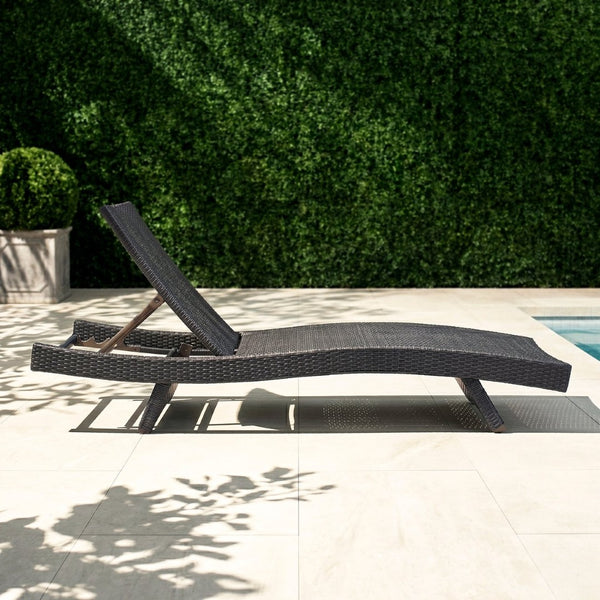 English Elm Luxury Resin Wicker Outdoor Chaise Lounges Set of 2 Poolside Reclining Patio Seating Espresso B011P526018