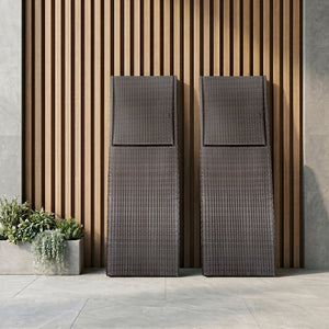 English Elm Luxury Resin Wicker Outdoor Chaise Lounges Set of 2 Poolside Reclining Patio Seating Espresso B011P526018