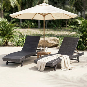 English Elm Luxury Resin Wicker Outdoor Chaise Lounges Set of 2 Poolside Reclining Patio Seating Espresso B011P526018