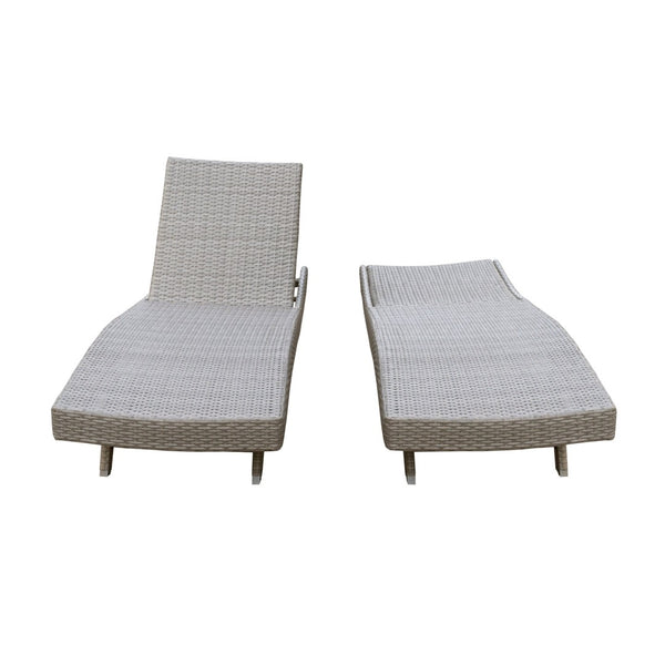 English Elm Luxury Resin Wicker Outdoor Chaise Lounges Set of 2 Poolside Reclining Patio Seating Gray B011P526019