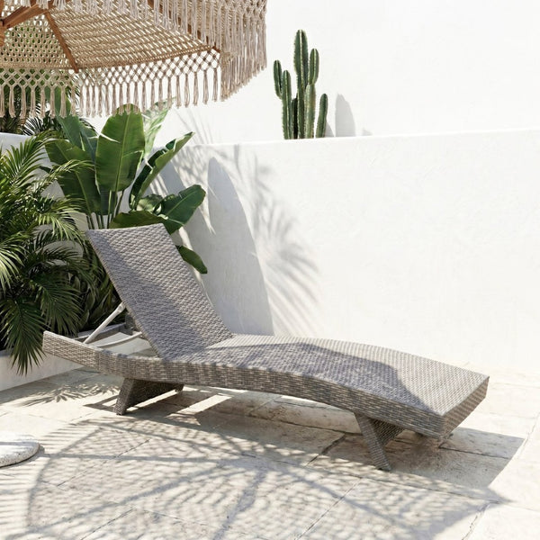 English Elm Luxury Resin Wicker Outdoor Chaise Lounges Set of 2 Poolside Reclining Patio Seating Gray B011P526019