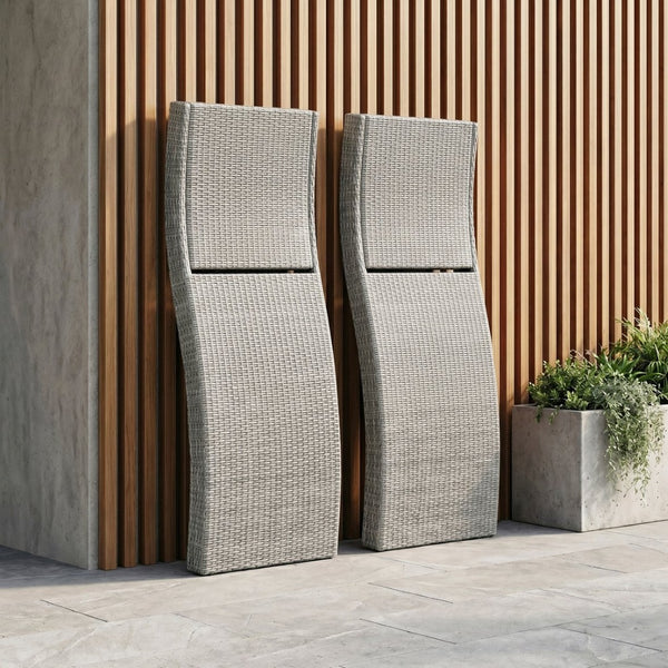 English Elm Luxury Resin Wicker Outdoor Chaise Lounges Set of 2 Poolside Reclining Patio Seating Gray B011P526019