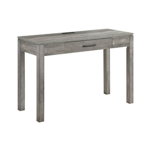 English Elm 1pc Contemporary Home Office Writing Desk Built-in Power Outlet Dovetail Drawer Study Gray B011P526020