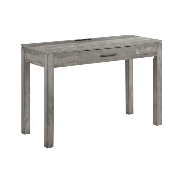 English Elm 1pc Contemporary Home Office Writing Desk Built-in Power Outlet Dovetail Drawer Study Gray B011P526020