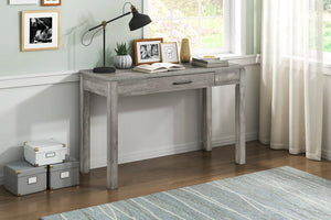 English Elm 1pc Contemporary Home Office Writing Desk Built-in Power Outlet Dovetail Drawer Study Gray B011P526020