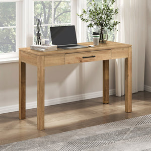 English Elm 1pc Contemporary Home Office Writing Desk Built-in Power Outlet Dovetail Drawer Study Natural B011P526023
