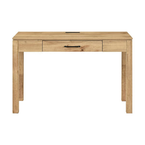 English Elm 1pc Contemporary Home Office Writing Desk Built-in Power Outlet Dovetail Drawer Study Natural B011P526023