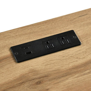 English Elm 1pc Contemporary Home Office Writing Desk Built-in Power Outlet Dovetail Drawer Study Natural B011P526023