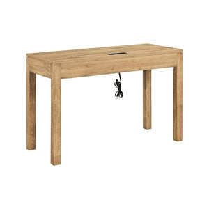 English Elm 1pc Contemporary Home Office Writing Desk Built-in Power Outlet Dovetail Drawer Study Natural B011P526023