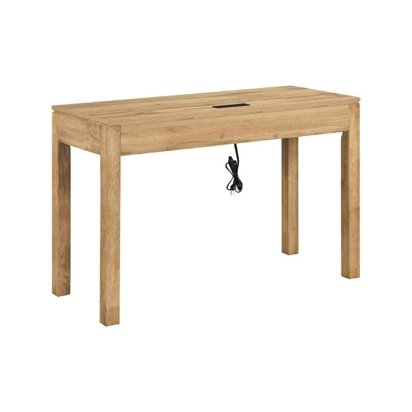 English Elm 1pc Contemporary Home Office Writing Desk Built-in Power Outlet Dovetail Drawer Study Natural B011P526023