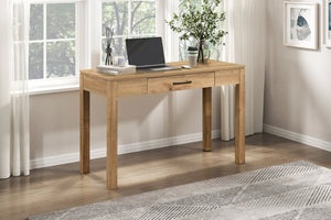 English Elm 1pc Contemporary Home Office Writing Desk Built-in Power Outlet Dovetail Drawer Study Natural B011P526023