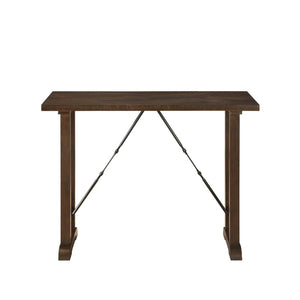 English Elm Rustic Industrial Counter Height Dining Set with Distressed Wood and Metal Turnbuckle Stools B011P526977