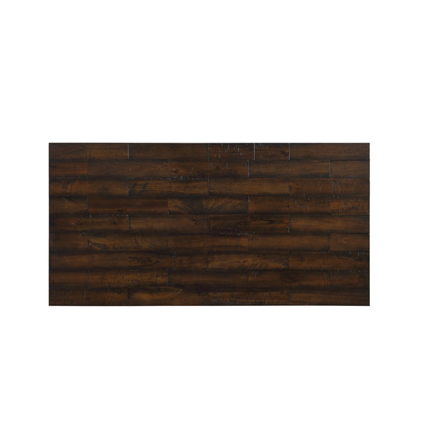 English Elm Rustic Industrial Counter Height Dining Set with Distressed Wood and Metal Turnbuckle Stools B011P526977