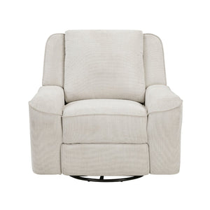 English Elm Luxury Chenille Swivel Recliner Chair with Pocket Coil Support for Living Room Comfort Beige B011P526987