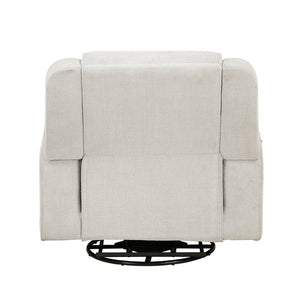 English Elm Luxury Chenille Swivel Recliner Chair with Pocket Coil Support for Living Room Comfort Beige B011P526987