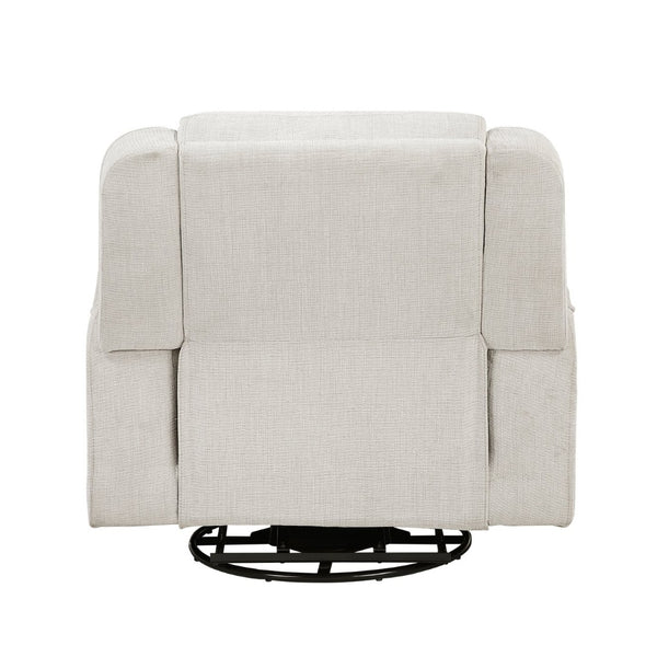 English Elm Luxury Chenille Swivel Recliner Chair with Pocket Coil Support for Living Room Comfort Beige B011P526987