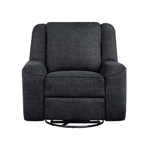 English Elm Luxury Chenille Swivel Recliner Chair with Pocket Coil Support for Living Room Comfort Ebony B011P526989