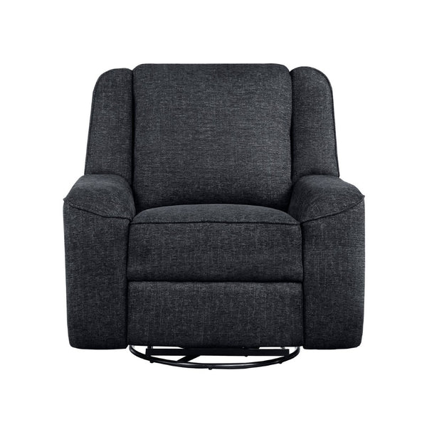 English Elm Luxury Chenille Swivel Recliner Chair with Pocket Coil Support for Living Room Comfort Ebony B011P526989