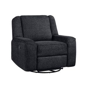 English Elm Luxury Chenille Swivel Recliner Chair with Pocket Coil Support for Living Room Comfort Ebony B011P526989