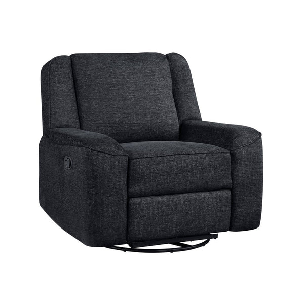 English Elm Luxury Chenille Swivel Recliner Chair with Pocket Coil Support for Living Room Comfort Ebony B011P526989