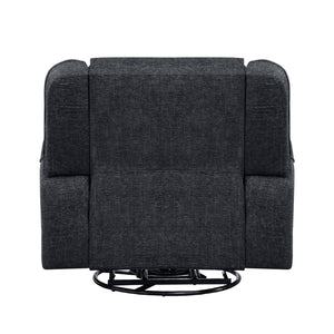 English Elm Luxury Chenille Swivel Recliner Chair with Pocket Coil Support for Living Room Comfort Ebony B011P526989