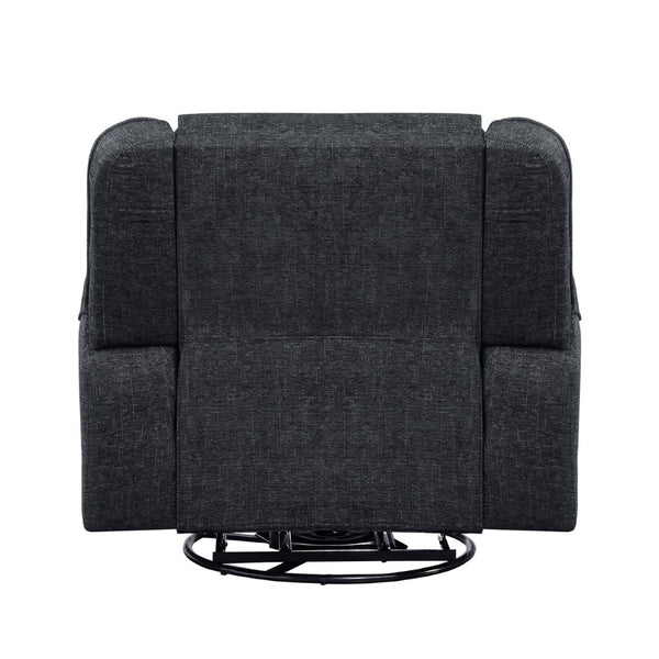 English Elm Luxury Chenille Swivel Recliner Chair with Pocket Coil Support for Living Room Comfort Ebony B011P526989