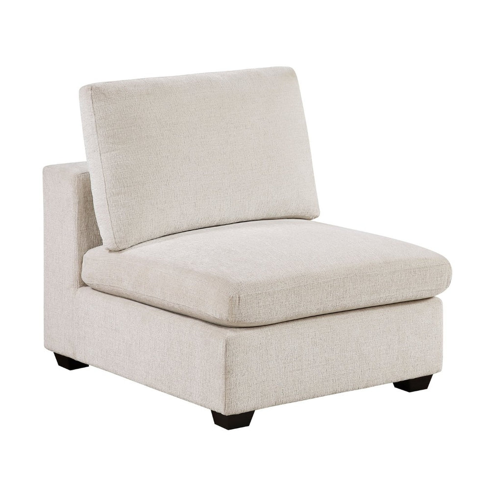 English Elm Contemporary Armless Chenille Modular Chair Plywood Build for Flexible Living Room Seating B011P529364