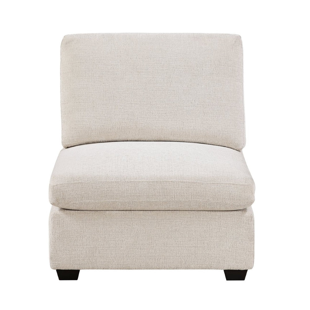English Elm Contemporary Armless Chenille Modular Chair Plywood Build for Flexible Living Room Seating B011P529364