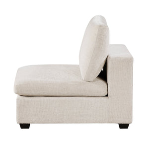English Elm Contemporary Armless Chenille Modular Chair Plywood Build for Flexible Living Room Seating B011P529364