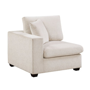 English Elm Contemporary Chenille Modular Accent Chair Reversible Arm Foam Cushion Living Room Seating One-Arm Chair B011P529366
