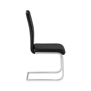English Elm Modern Glam Cantilever Dining Chairs Faux Leather High Back Chrome Set of 2 B011P530510
