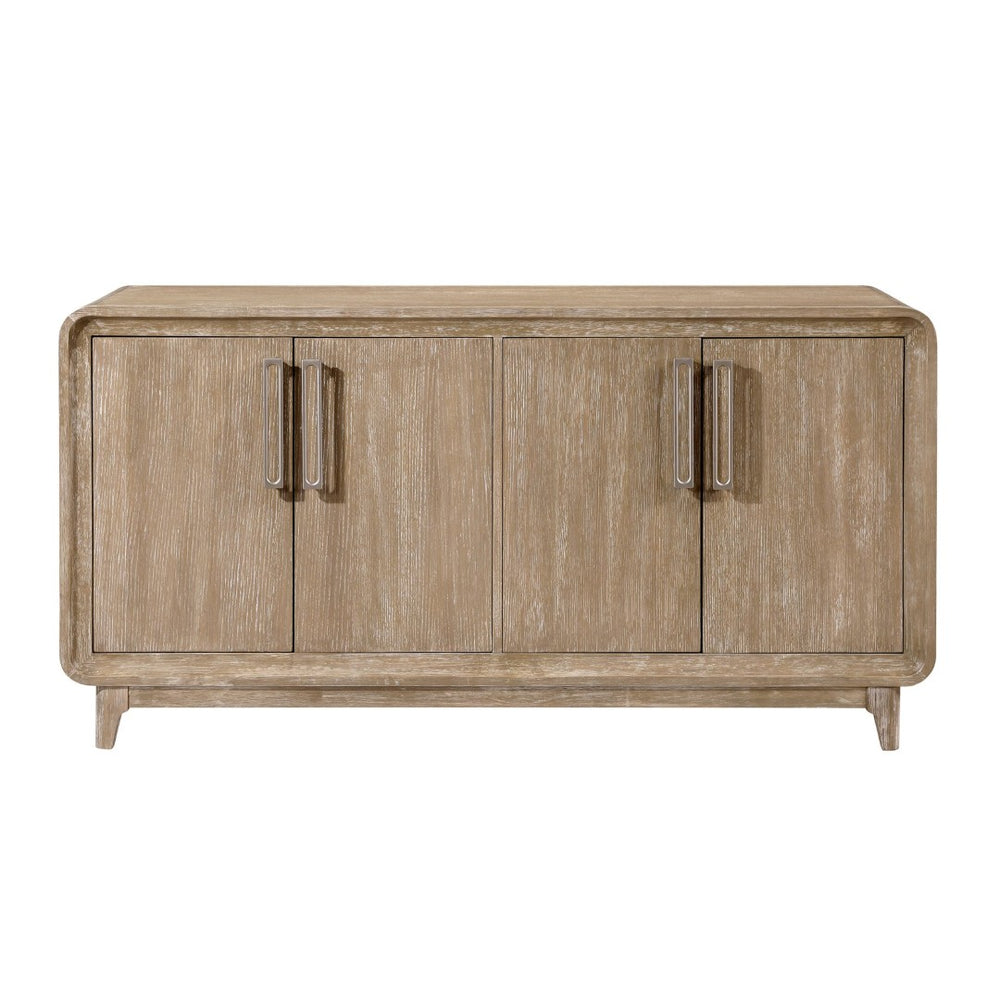 English Elm Beautiful Oak Veneer Buffet Server with Adjustable Shelves for Transitional Dining Rooms B011P531405