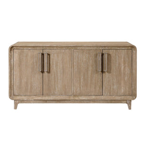 English Elm Beautiful Oak Veneer Buffet Server with Adjustable Shelves for Transitional Dining Rooms B011P531405