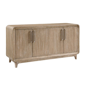 English Elm Beautiful Oak Veneer Buffet Server with Adjustable Shelves for Transitional Dining Rooms B011P531405