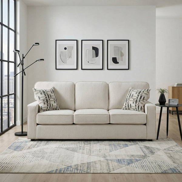 English Elm Modern Chenille Three Seat Sofa with Pocket Coil Support and Plywood Frame for Living Rooms B011P532944