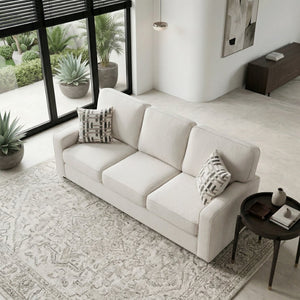 English Elm Modern Chenille Three Seat Sofa with Pocket Coil Support and Plywood Frame for Living Rooms B011P532944